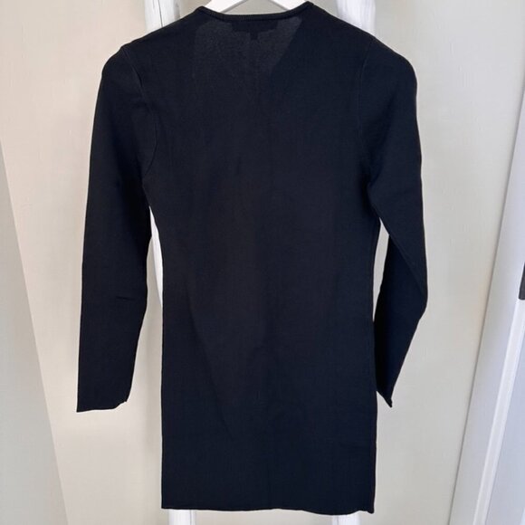 Endless Rose Jeanne Knit Asymmetrical Neck Long Sleeve Black Mini Dress Sz M - Picture 5 of 12